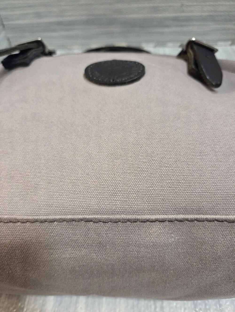Duluth Pack Canvas & Leather Lakewalk Tote Grey Purse Bag Women’s